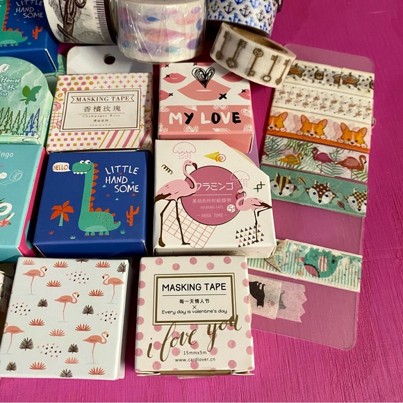 Washi Tape Lot, Set Of 31 Different Washi Tape Rolls, Scrapbooking Crafting Tape - Picture 6 of 10